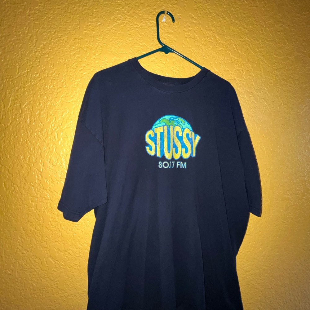 VINTAGE STUSSY - 80.7 FM TEE - BLACK/XXL